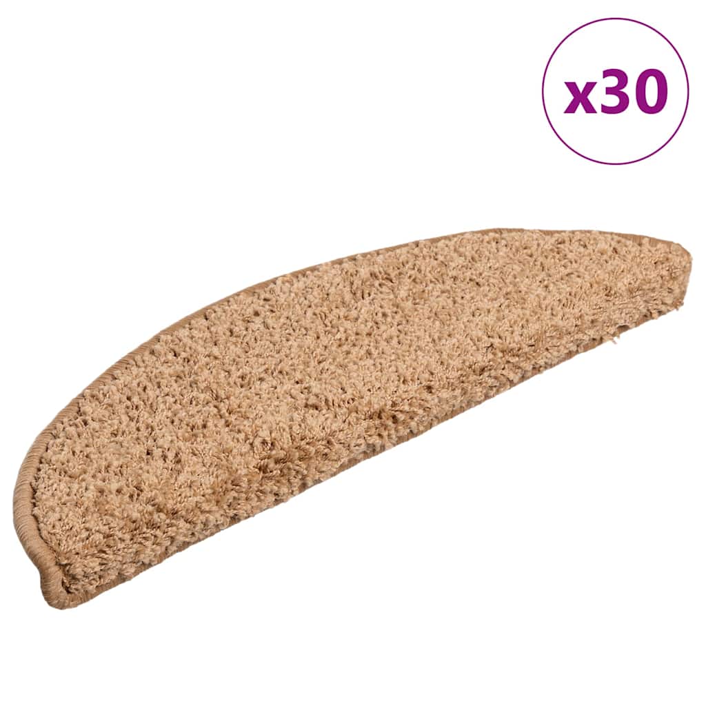 vidaXL Covorașe scări, 30 buc., 56x17x3 cm, bej, semirotunde vidaXL Covorașe scări, 30 buc., 56x17x3 cm, bej, semirotunde