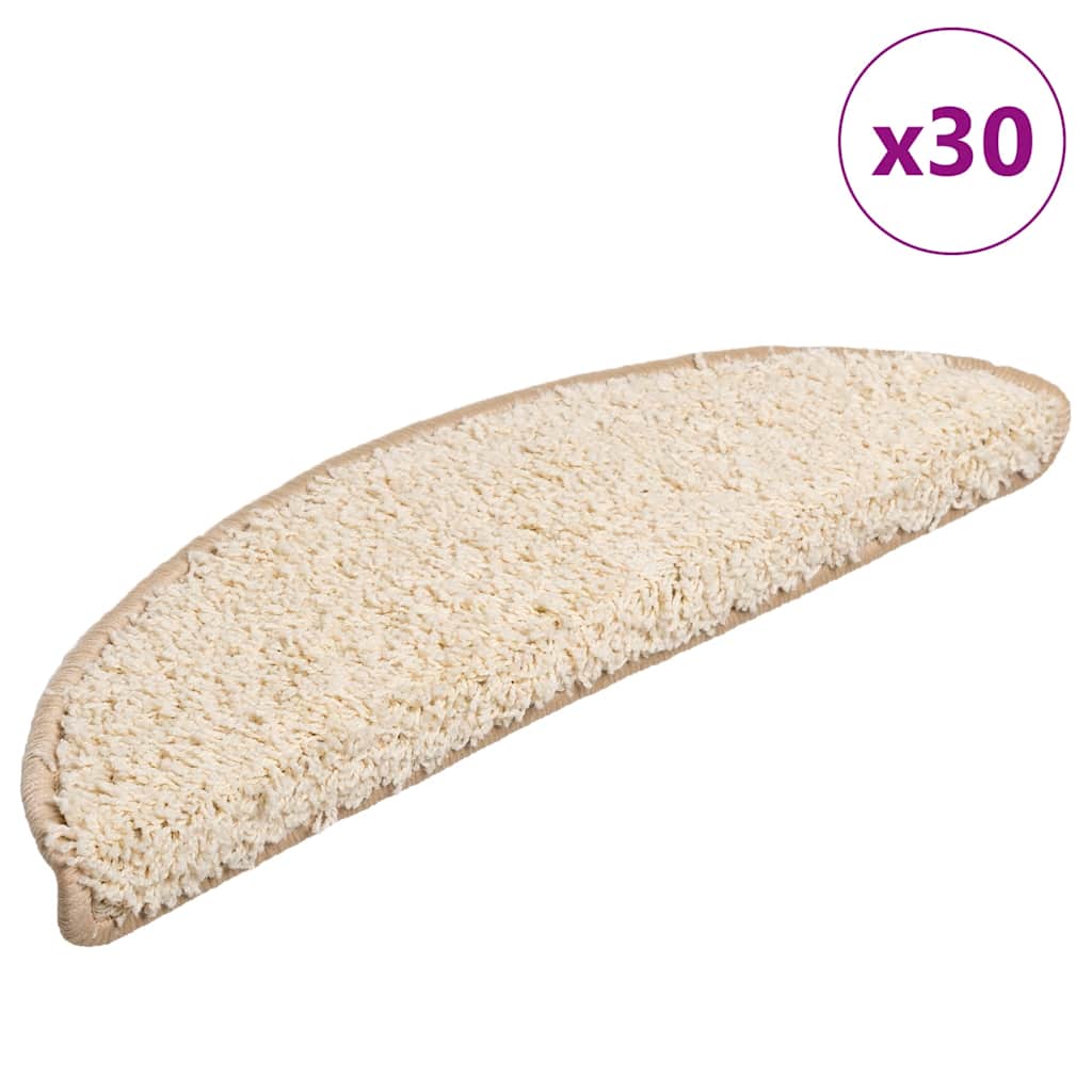 vidaXL Covorașe pentru scări, 30 buc., 56x17x3 cm, crem, semirotunde vidaXL Covorașe pentru scări, 30 buc., 56x17x3 cm, crem, semirotunde