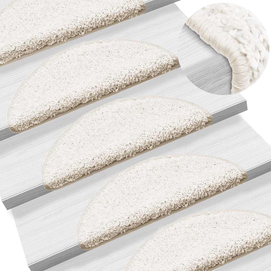 vidaXL Covorașe pentru scări, 30 buc., 56x17x3 cm, albe, semirotunde vidaXL Covorașe pentru scări, 30 buc., 56x17x3 cm, albe, semirotunde