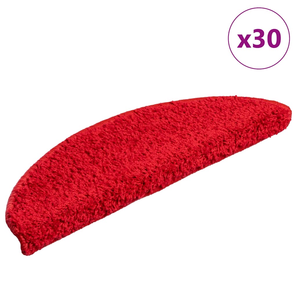 vidaXL Covorașe pentru scări, 30 buc., 56x17x3 cm, roșii, semirotunde vidaXL Covorașe pentru scări, 30 buc., 56x17x3 cm, roșii, semirotunde