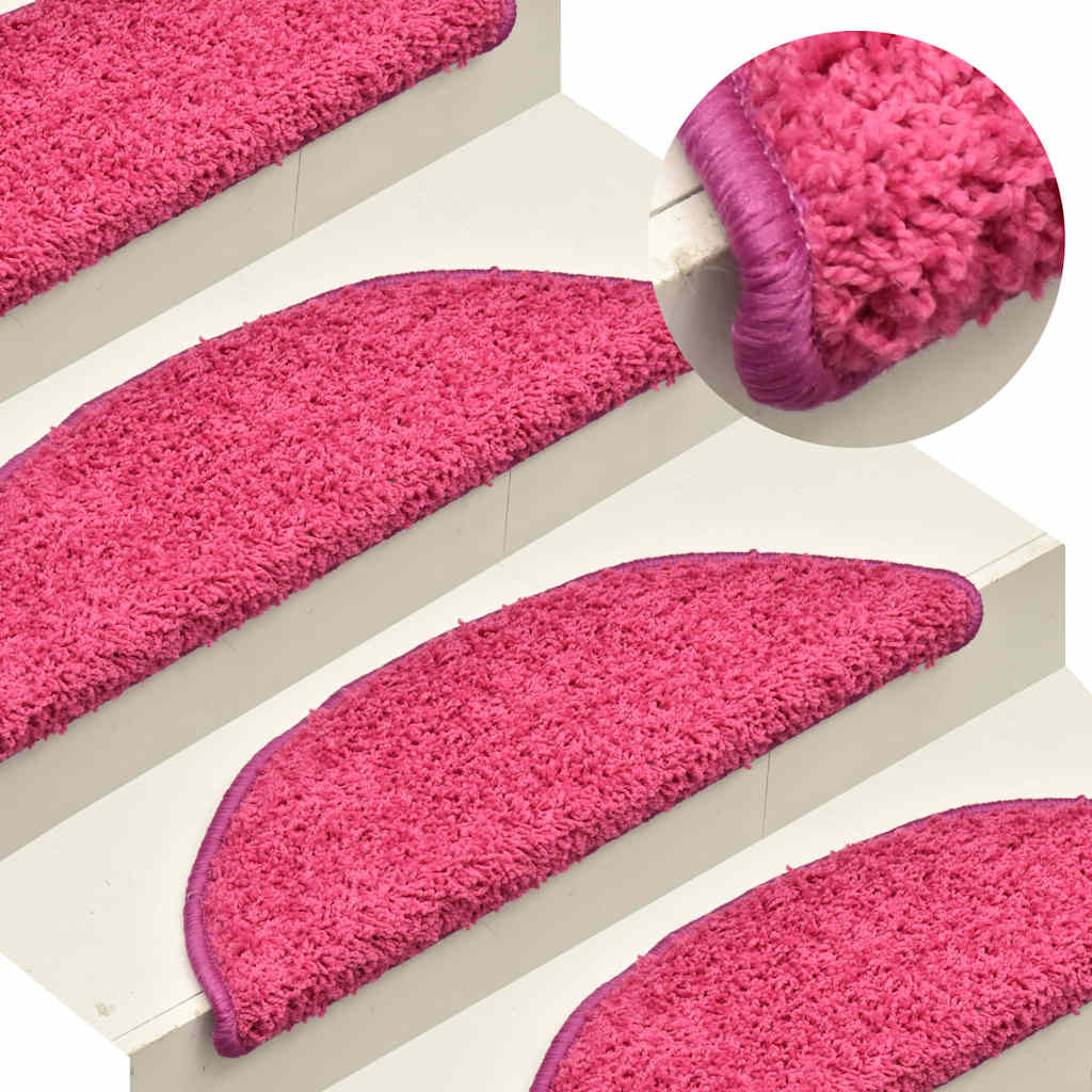 vidaXL Covorașe pentru scări, 30 buc., 56x17x3 cm, roz, semirotunde vidaXL Covorașe pentru scări, 30 buc., 56x17x3 cm, roz, semirotunde