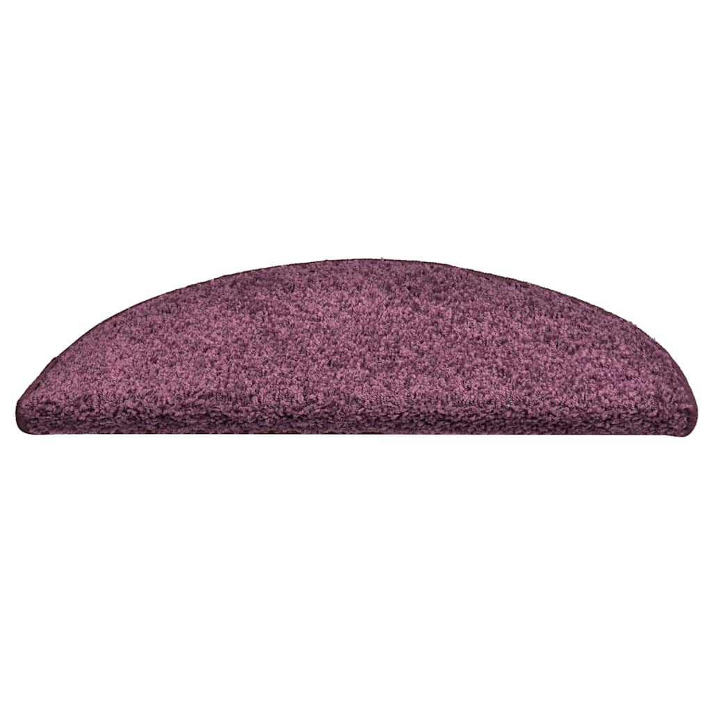 vidaXL Covorașe pentru scări, 30 buc., 56x17x3 cm, violet închis, semirotunde