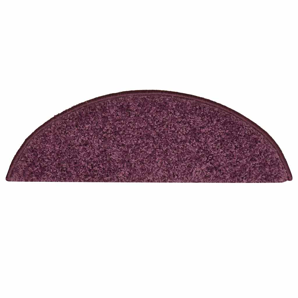 vidaXL Covorașe pentru scări, 30 buc., 56x17x3 cm, violet închis, semirotunde