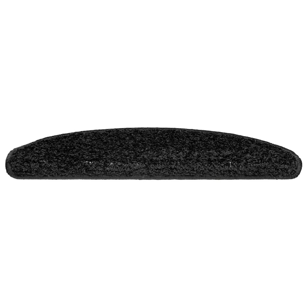 vidaXL Covorașe pentru scări, 30 buc., 65x21x4 cm, negru, semirotunde, mari