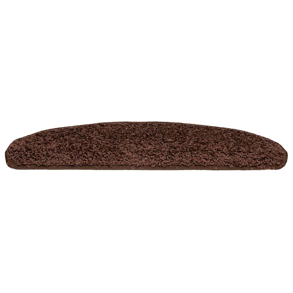 vidaXL Covorașe pentru scări, 30 buc., 65x21x4 cm, maro, semirotunde, mari