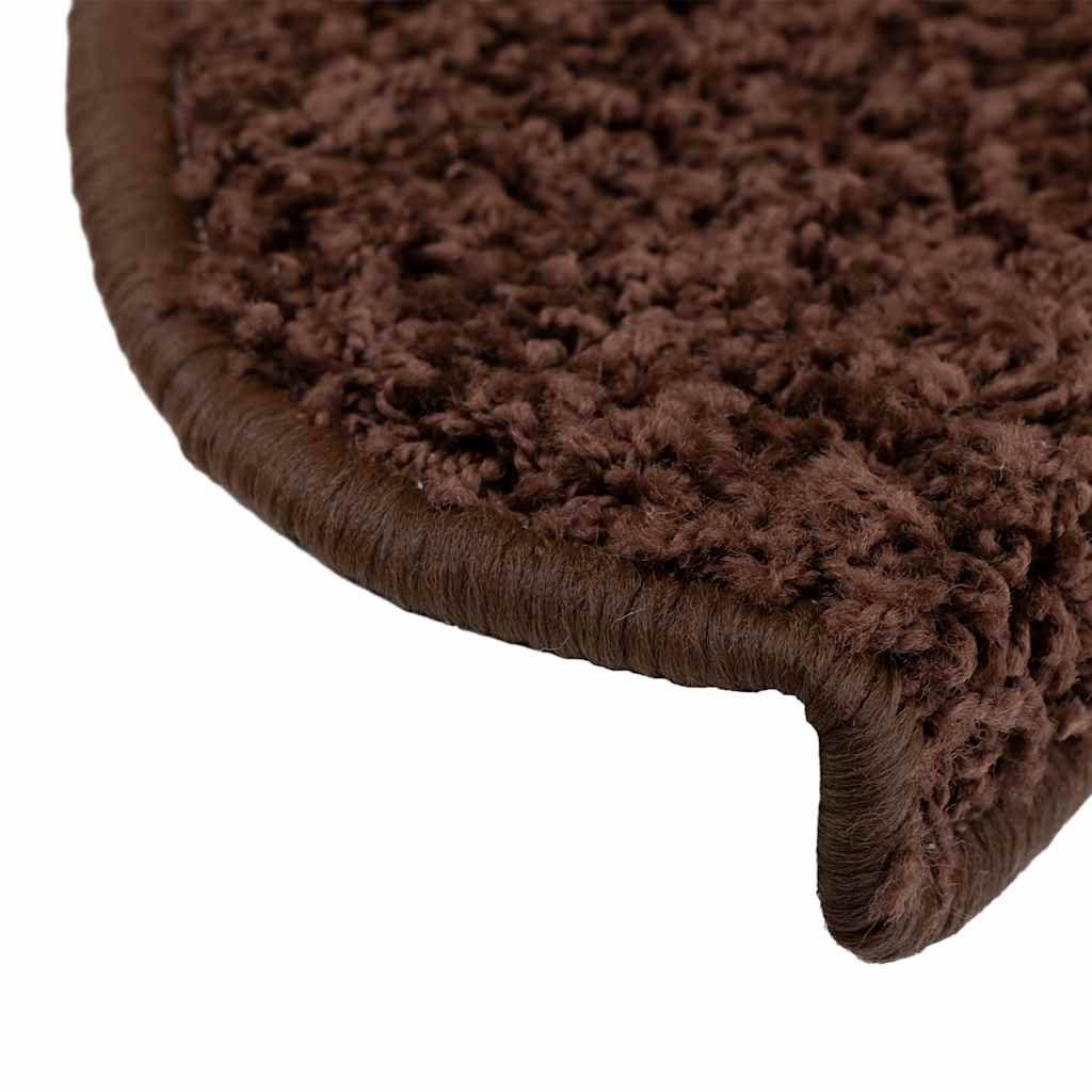 vidaXL Covorașe pentru scări, 30 buc., 65x21x4 cm, maro, semirotunde, mari