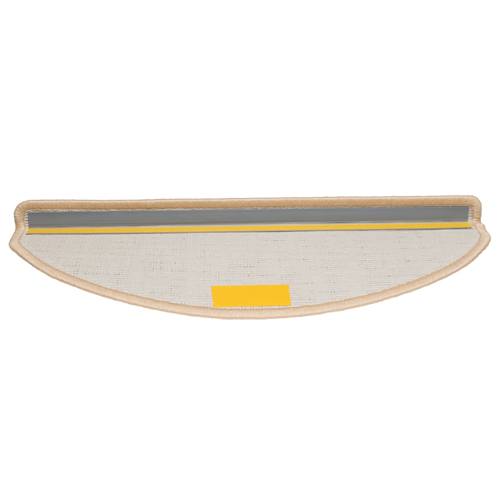 vidaXL Covorașe pentru scări, 30 buc., 65x21x4 cm, crem, semirotunde, mari