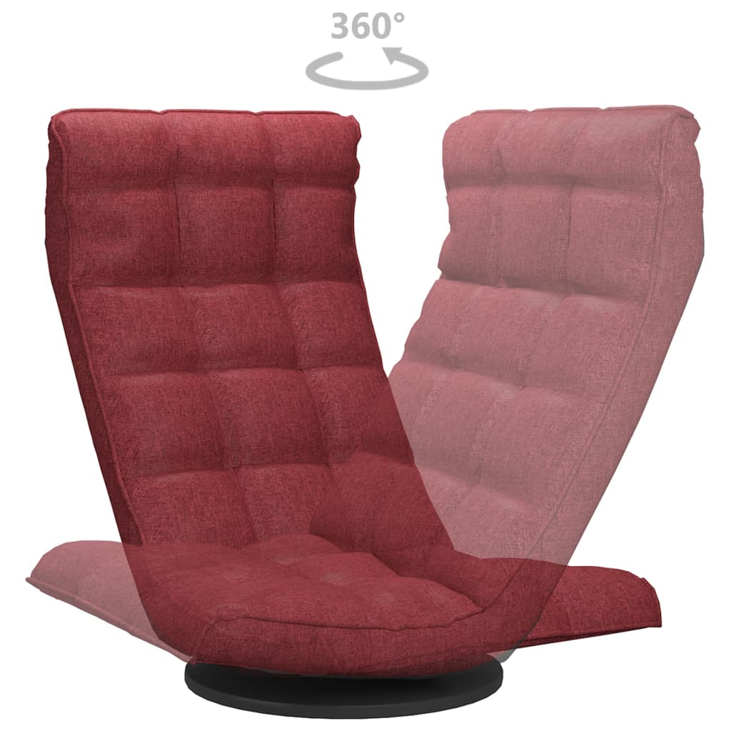 vidaXL Scaun de podea pivotant, roșu vin, material textil vidaXL Scaun de podea pivotant, roșu vin, material textil