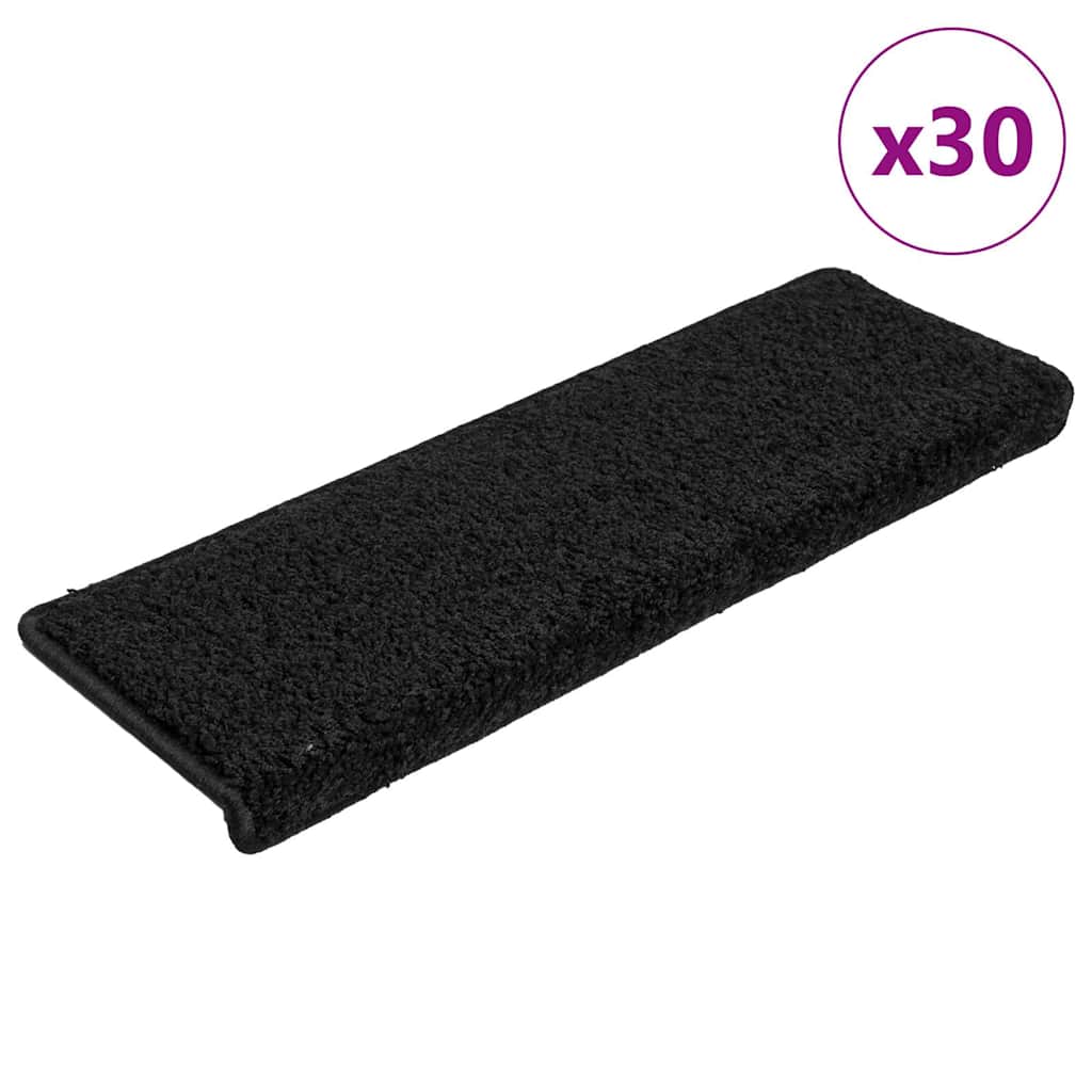 vidaXL Covorașe pentru scări, 30 buc., 65x21x4 cm, margini dreptunghiulare, negre vidaXL Covorașe pentru scări, 30 buc., 65x21x4 cm, margini dreptunghiulare, negre