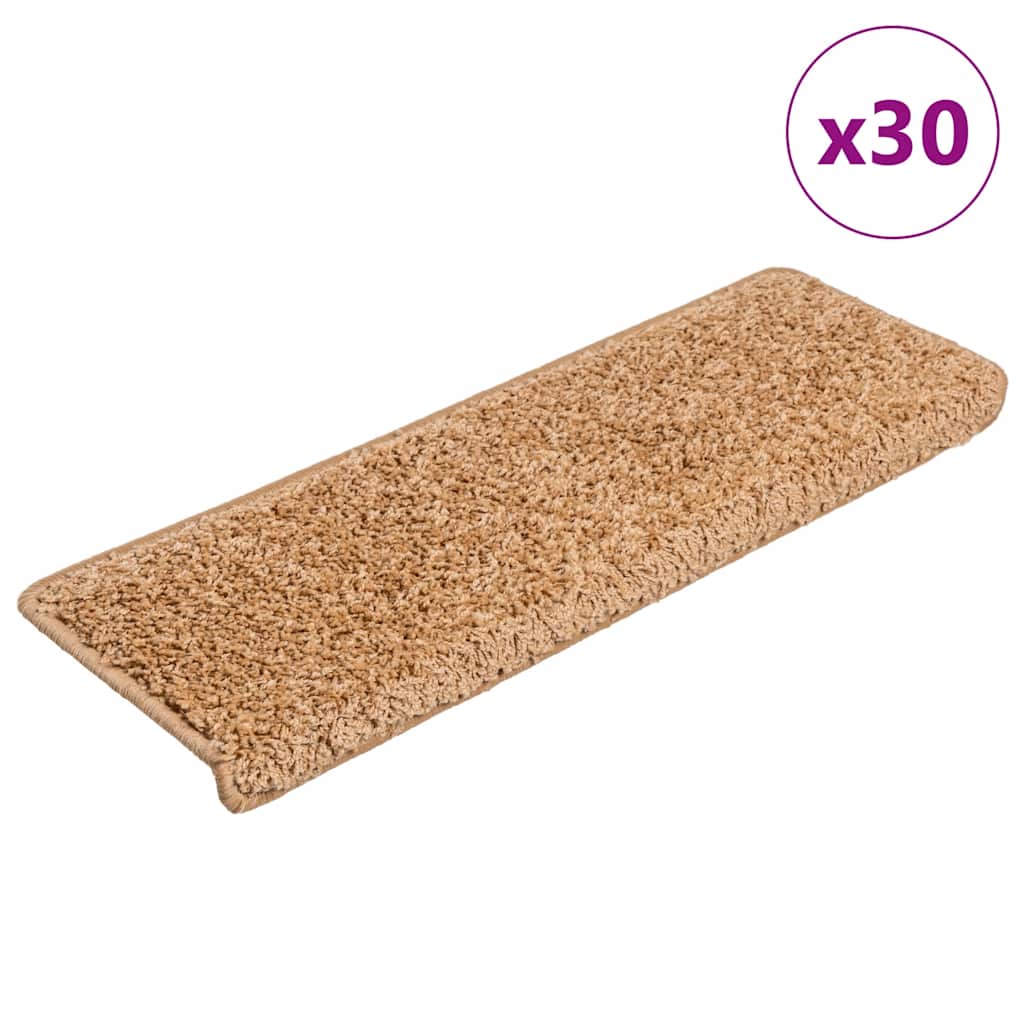 vidaXL Covorașe pentru scări, 30 buc., 65x21x4 cm, bej, cu margini dreptunghiulare vidaXL Covorașe pentru scări, 30 buc., 65x21x4 cm, bej, cu margini dreptunghiulare