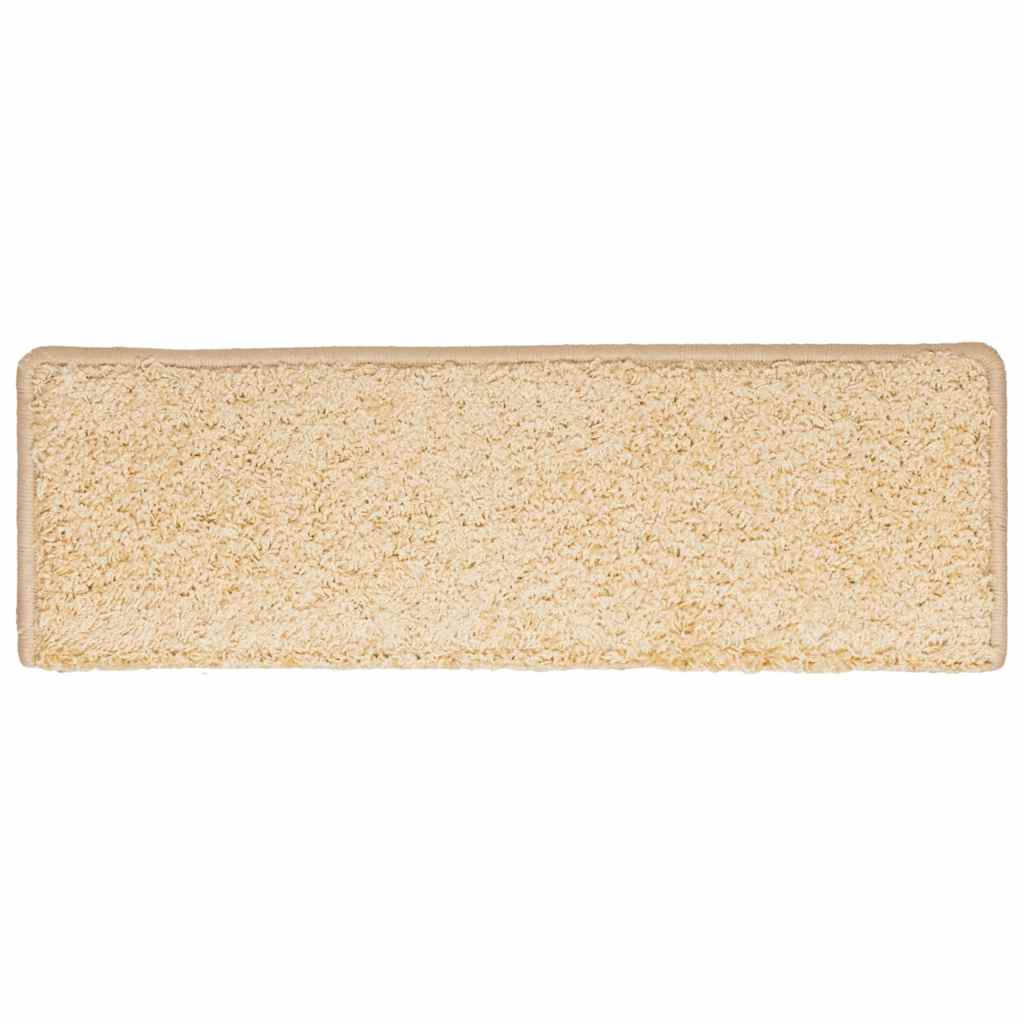 vidaXL Covorașe pentru scări, 30 buc., 65x21x4 cm, margini dreptunghiulare, crem vidaXL Covorașe pentru scări, 30 buc., 65x21x4 cm, margini dreptunghiulare, crem