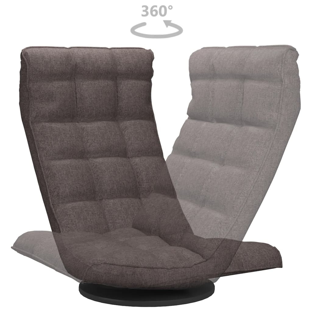 vidaXL Scaun de podea pivotant, gri taupe, material textil vidaXL Scaun de podea pivotant, gri taupe, material textil