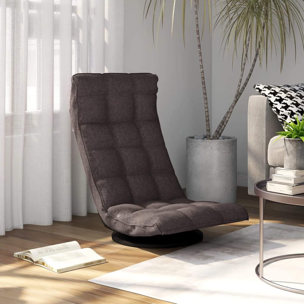 vidaXL Scaun de podea pivotant, gri taupe, material textil vidaXL Scaun de podea pivotant, gri taupe, material textil