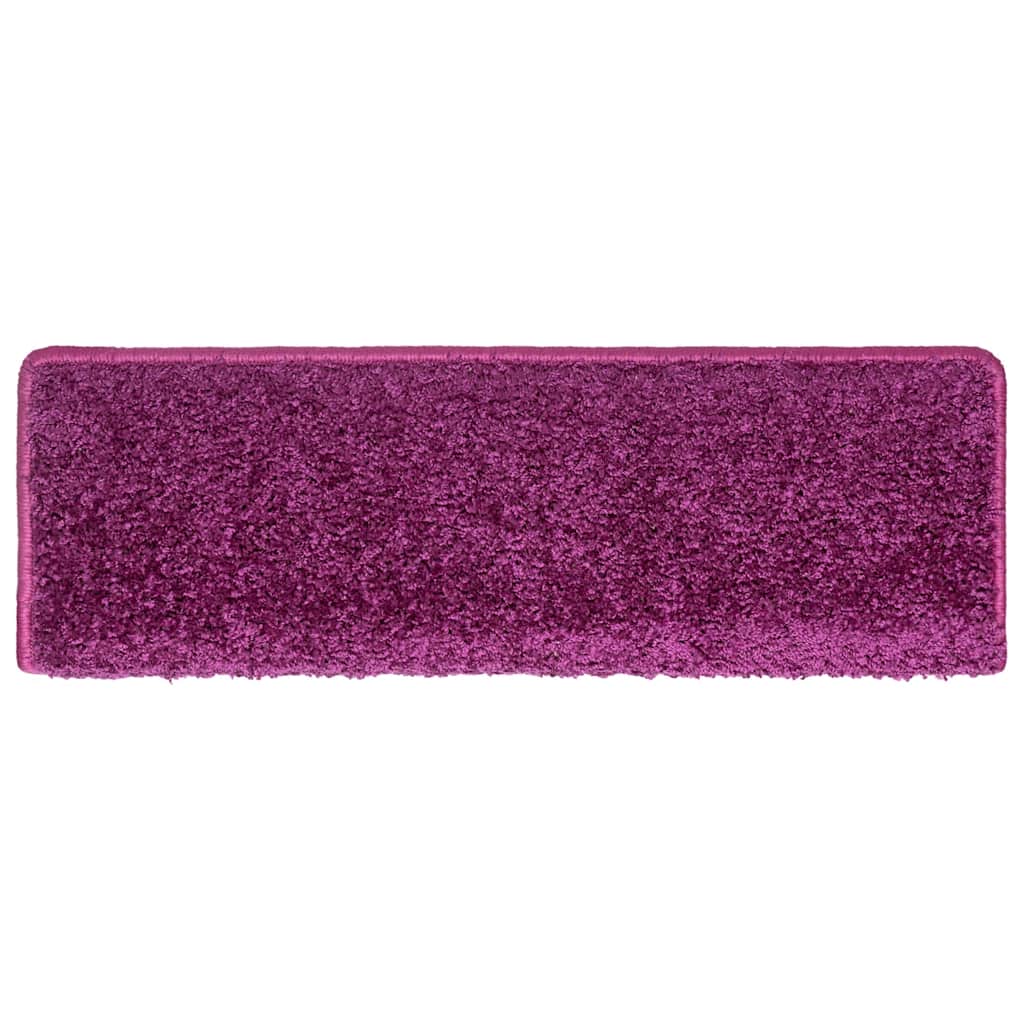 vidaXL Covorașe pentru scări, 30 buc., 65x21x4 cm, violet, cu margini dreptunghiulare