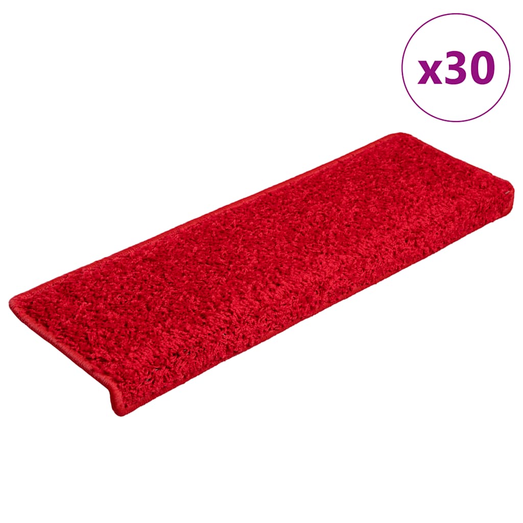 vidaXL Covorașe pentru scări, 30 buc., 65x21x4 cm, margini dreptunghiulare roșii vidaXL Covorașe pentru scări, 30 buc., 65x21x4 cm, margini dreptunghiulare roșii