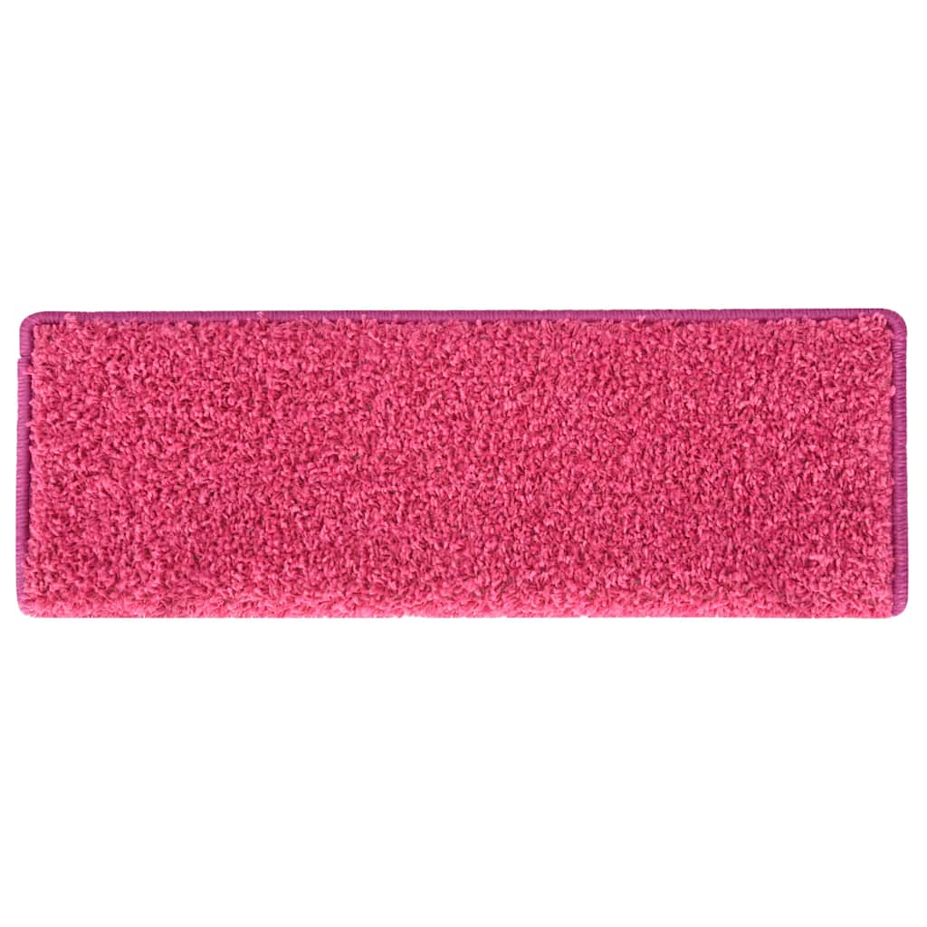 vidaXL Covorașe pentru scări, 30 buc., 65x21x4 cm, roz, cu margini dreptunghiulare