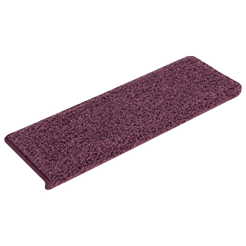 vidaXL Covorașe pentru scări, 30 buc., 65x21x4 cm, violet închis, cu margini dreptunghiulare