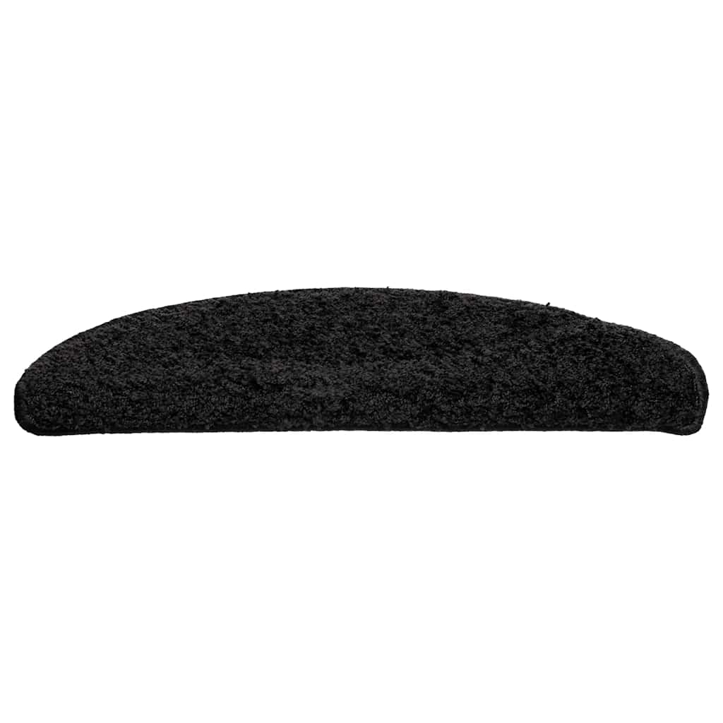 vidaXL Covorașe pentru scări, 20 buc., 56x17x3 cm, negre, semirotunde
