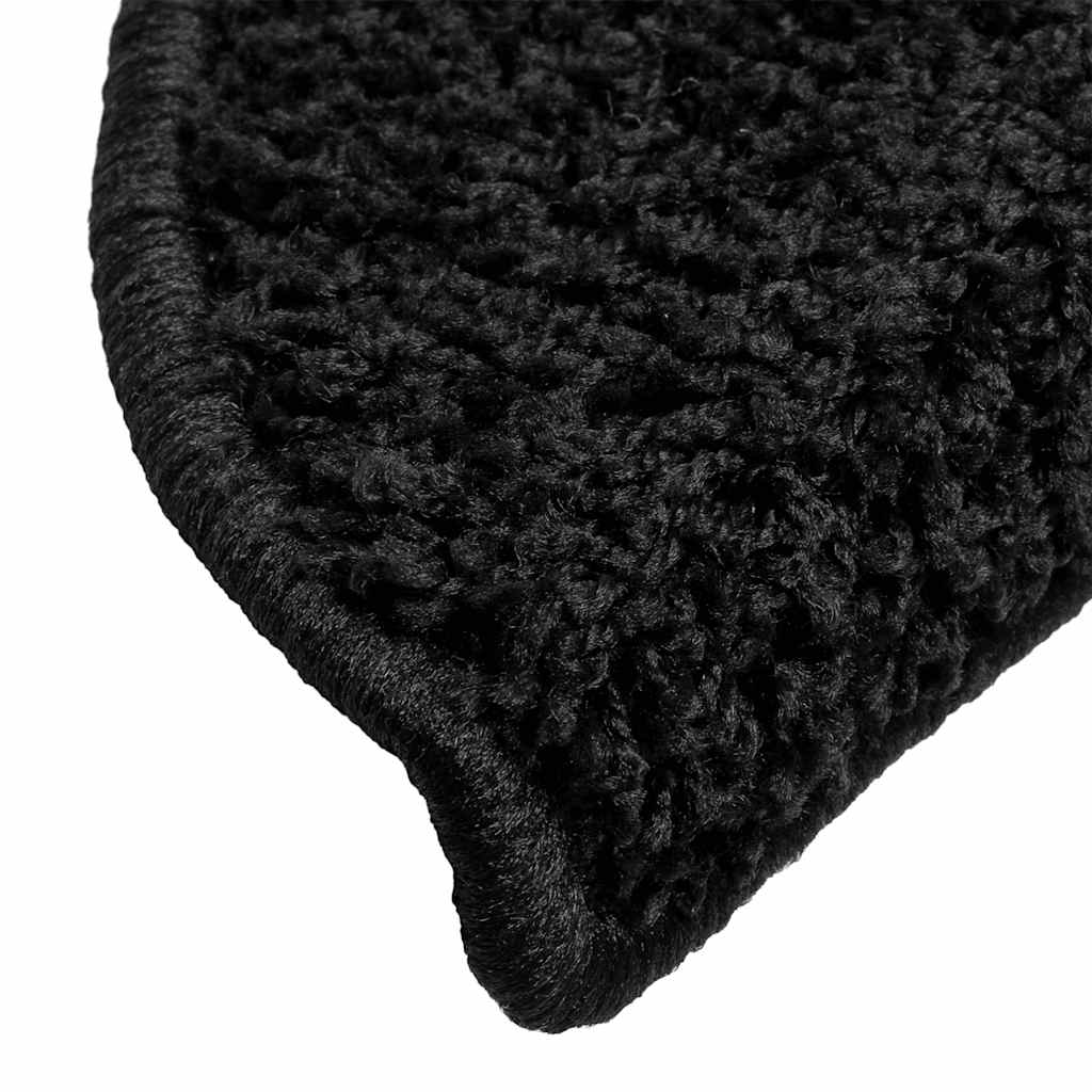 vidaXL Covorașe pentru scări, 20 buc., 56x17x3 cm, negre, semirotunde