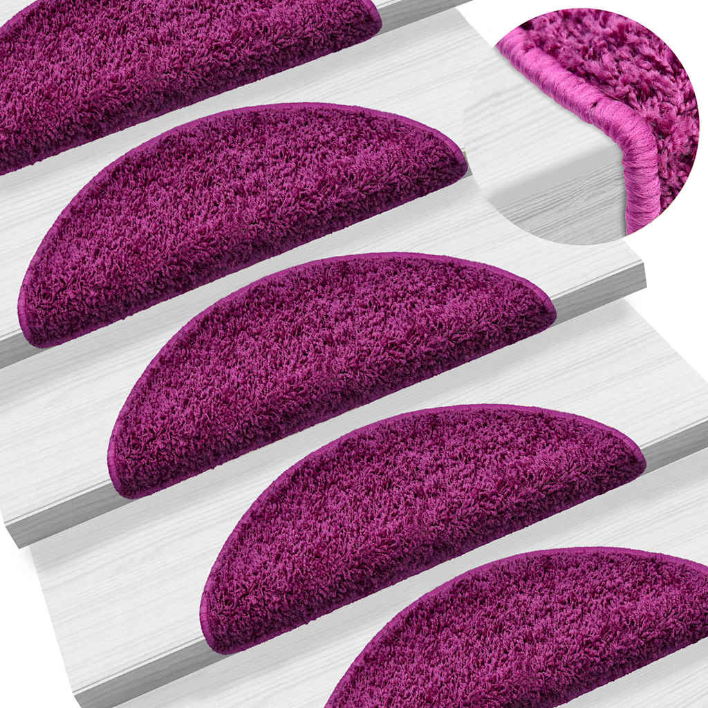 vidaXL Covorașe scară 20 buc Violet 56x17x3 cm