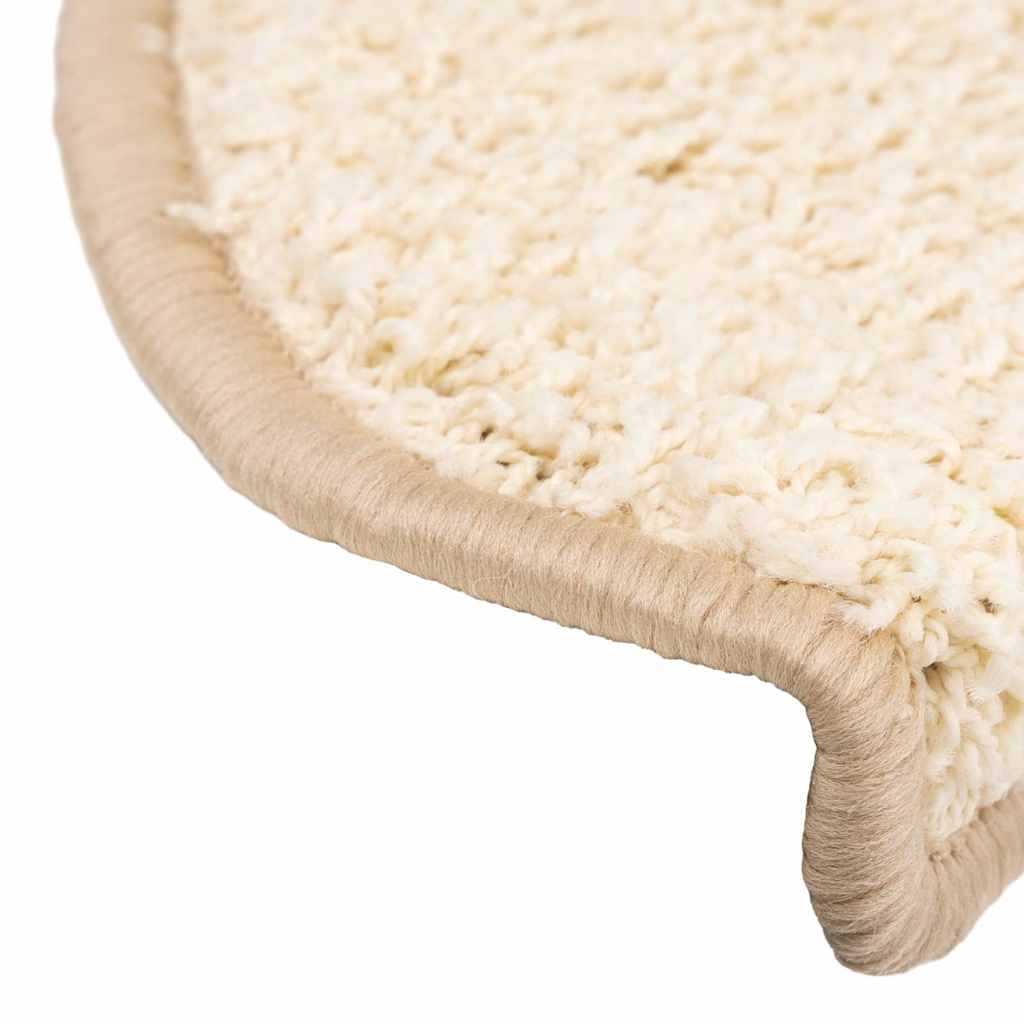 vidaXL Covorașe pentru scări, 20 buc., 65x21x4 cm, crem, semirotunde, mari