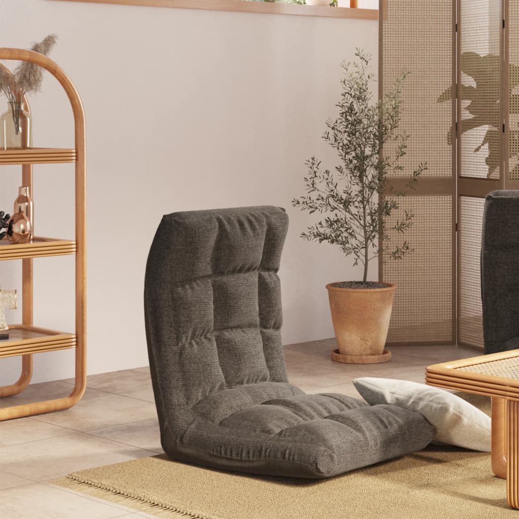 vidaXL Scaun pliabil de podea, gri închis, textil vidaXL Scaun pliabil de podea, gri închis, textil