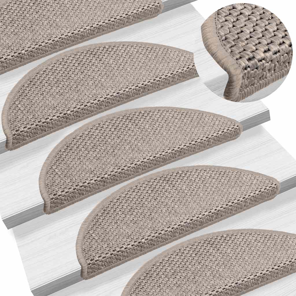 vidaXL Covorașe scări autoadezive 30 buc argintiu 56x17x3 aspect sisal