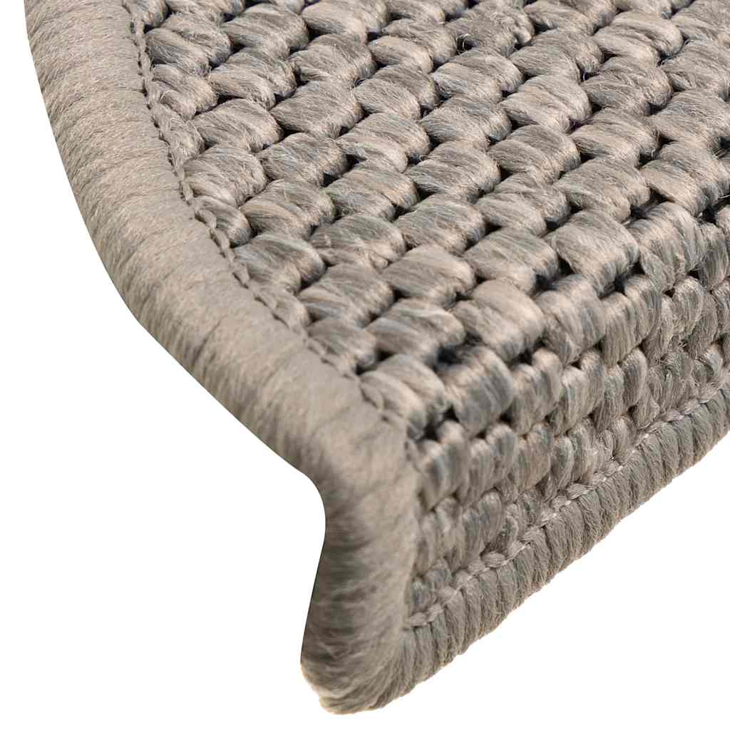 vidaXL Covorașe scări autoadezive 30 buc argintiu 56x17x3 aspect sisal