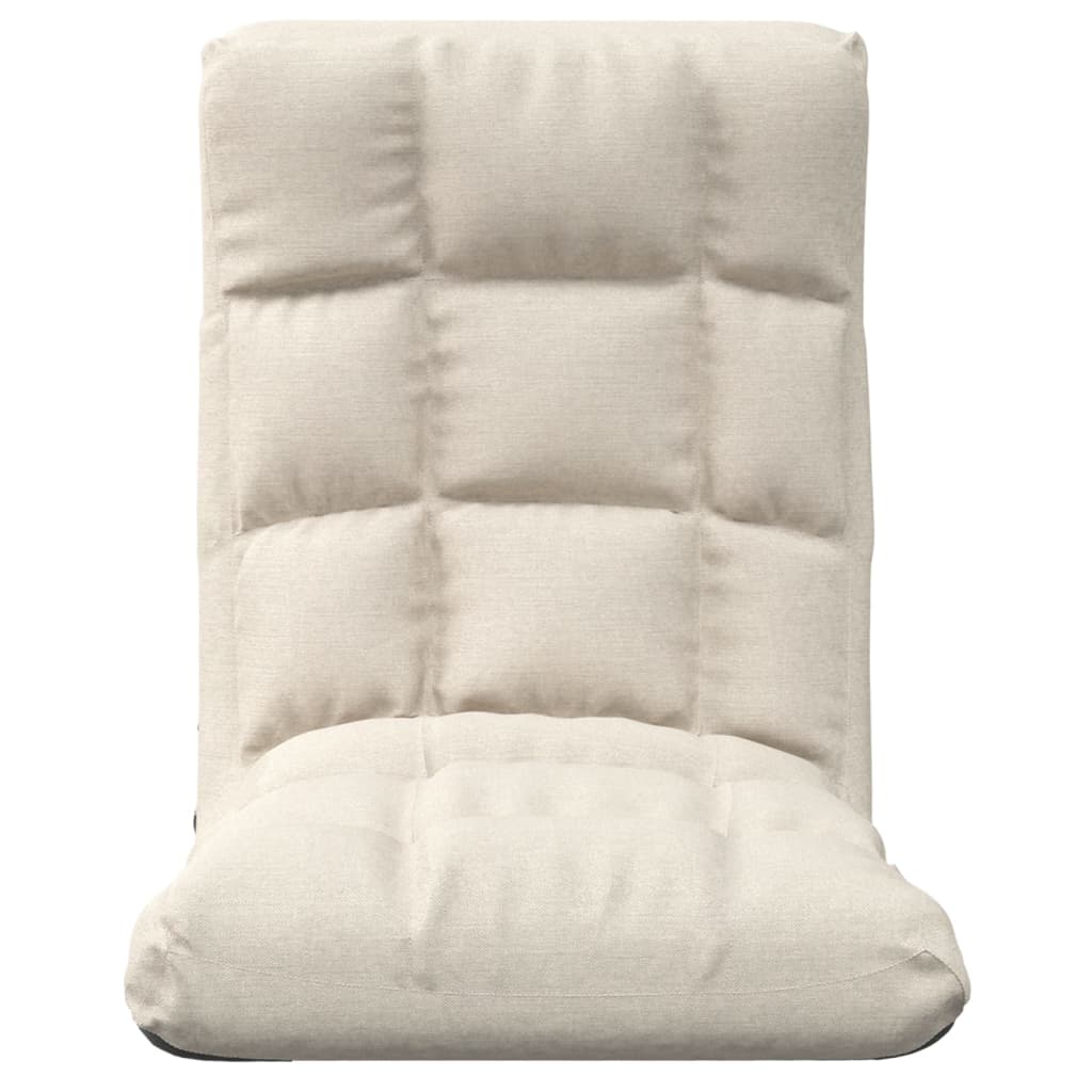 vidaXL Scaun de podea pliabil, crem, material textil vidaXL Scaun de podea pliabil, crem, material textil
