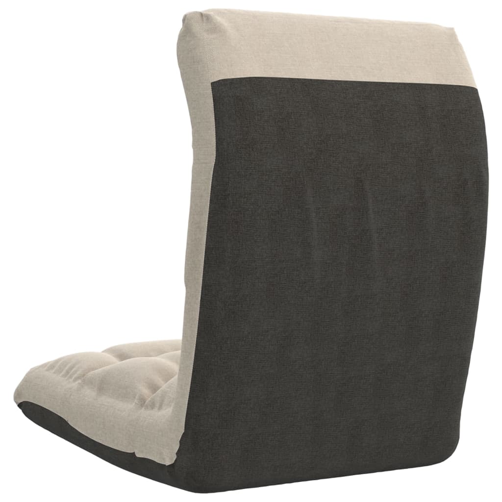 vidaXL Scaun de podea pliabil, crem, material textil vidaXL Scaun de podea pliabil, crem, material textil