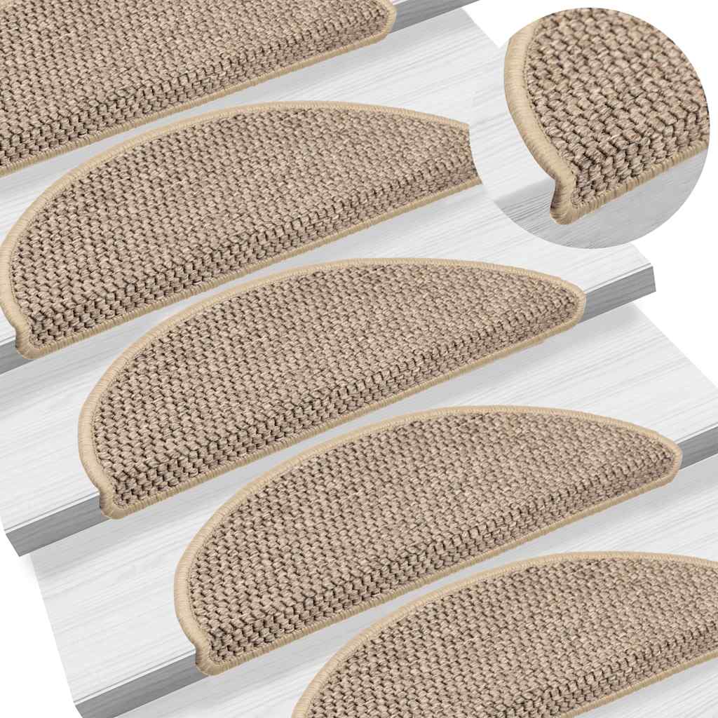 vidaXL Covorașe scară autoadezive aspect sisal 30 buc. Bej închis vidaXL Covorașe scară autoadezive aspect sisal 30 buc. Bej închis