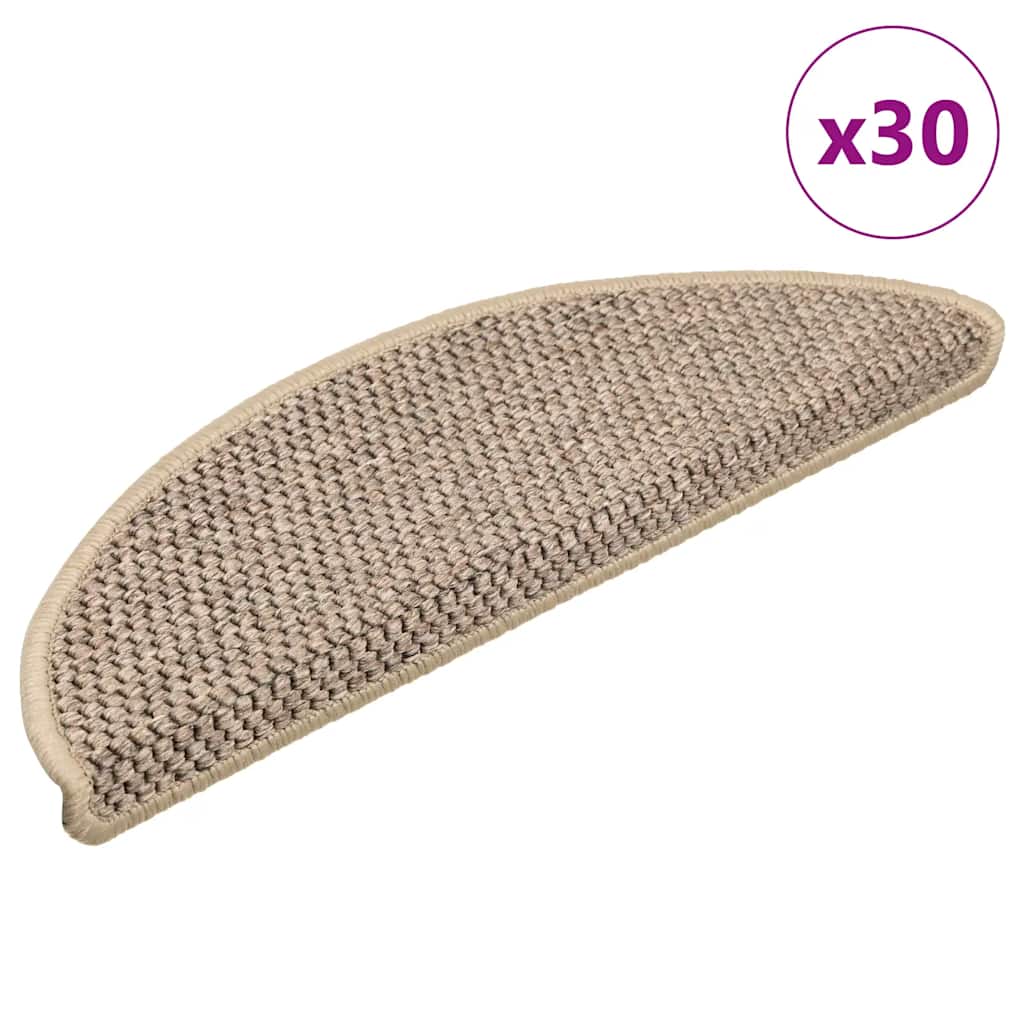 vidaXL Covorașe scară autoadezive aspect sisal 30 buc. Bej închis vidaXL Covorașe scară autoadezive aspect sisal 30 buc. Bej închis