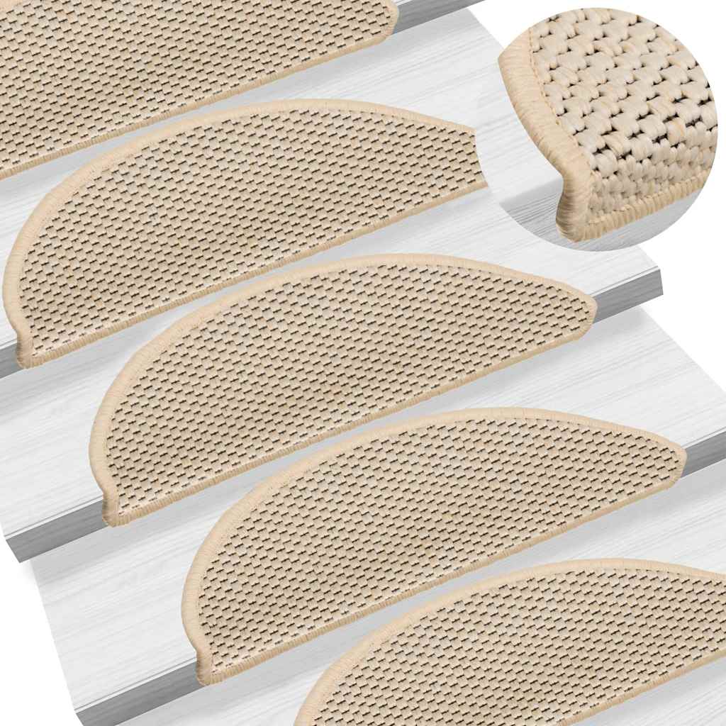 vidaXL Covorașe de scară autoadezive aspect sisal 30 buc. berber vidaXL Covorașe de scară autoadezive aspect sisal 30 buc. berber