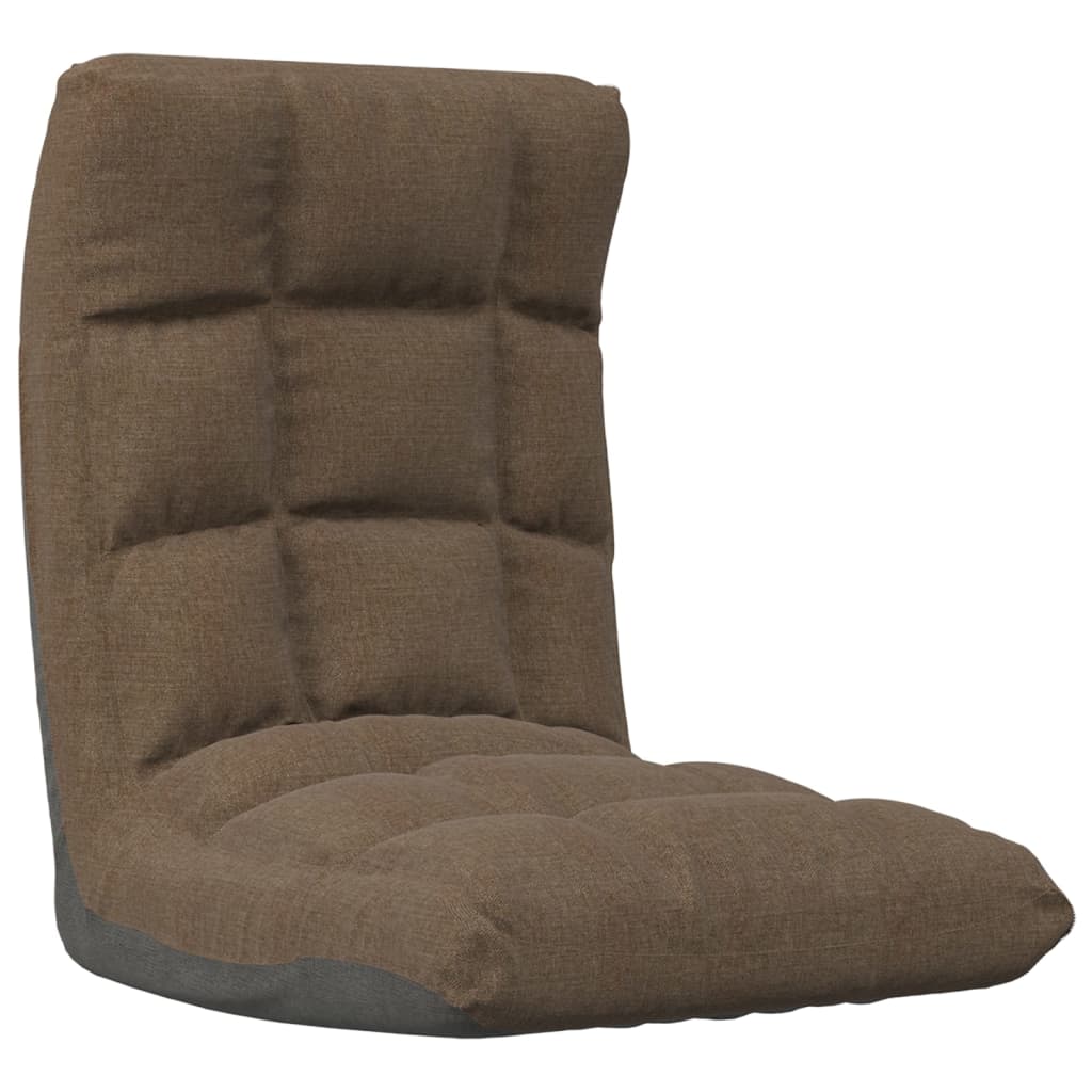 vidaXL Scaun de podea pliabil, maro, material textil vidaXL Scaun de podea pliabil, maro, material textil