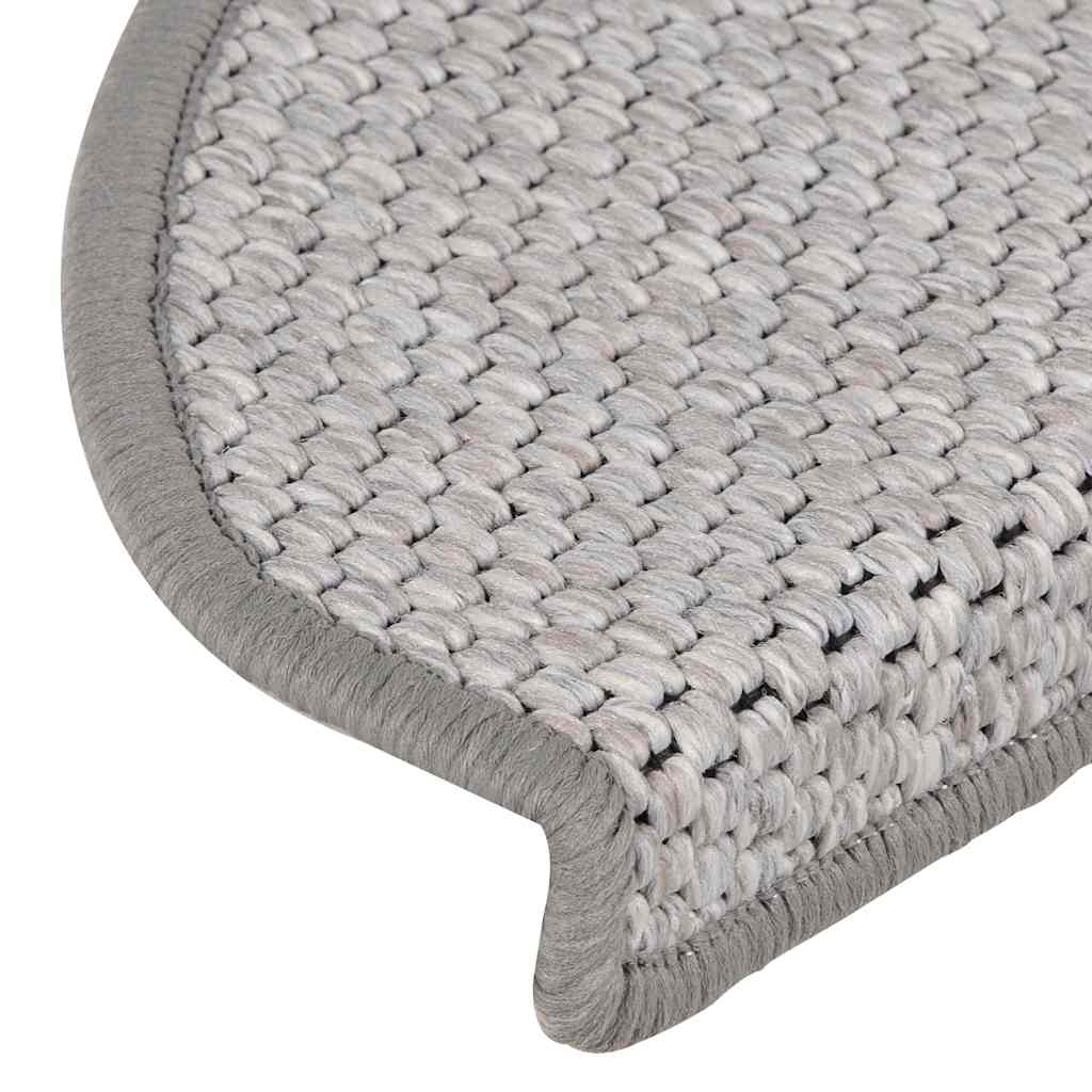 vidaXL Covorașe scară autoadezive aspect sisal 30 buc Platina vidaXL Covorașe scară autoadezive aspect sisal 30 buc Platina