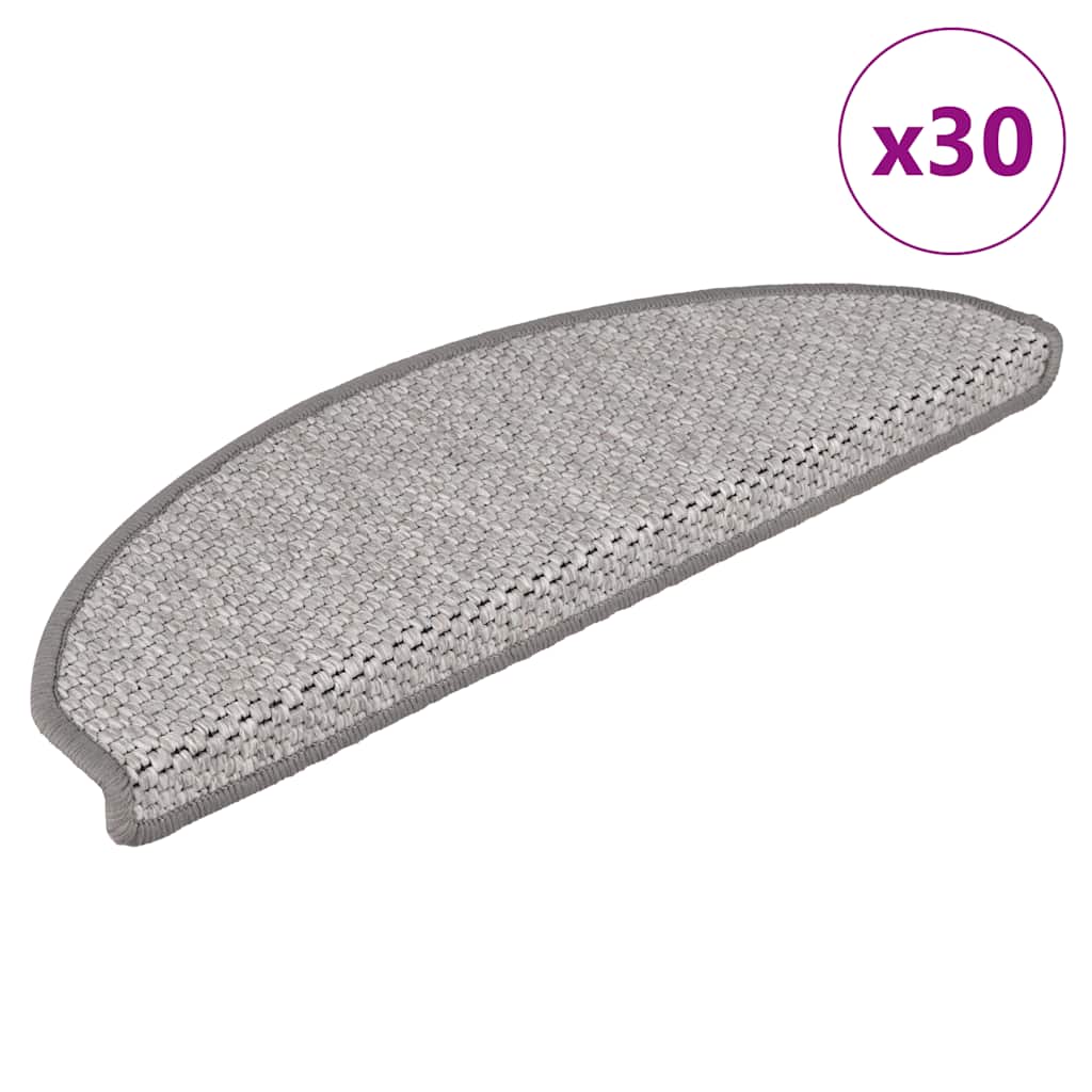vidaXL Covorașe scară autoadezive aspect sisal 30 buc Platina vidaXL Covorașe scară autoadezive aspect sisal 30 buc Platina