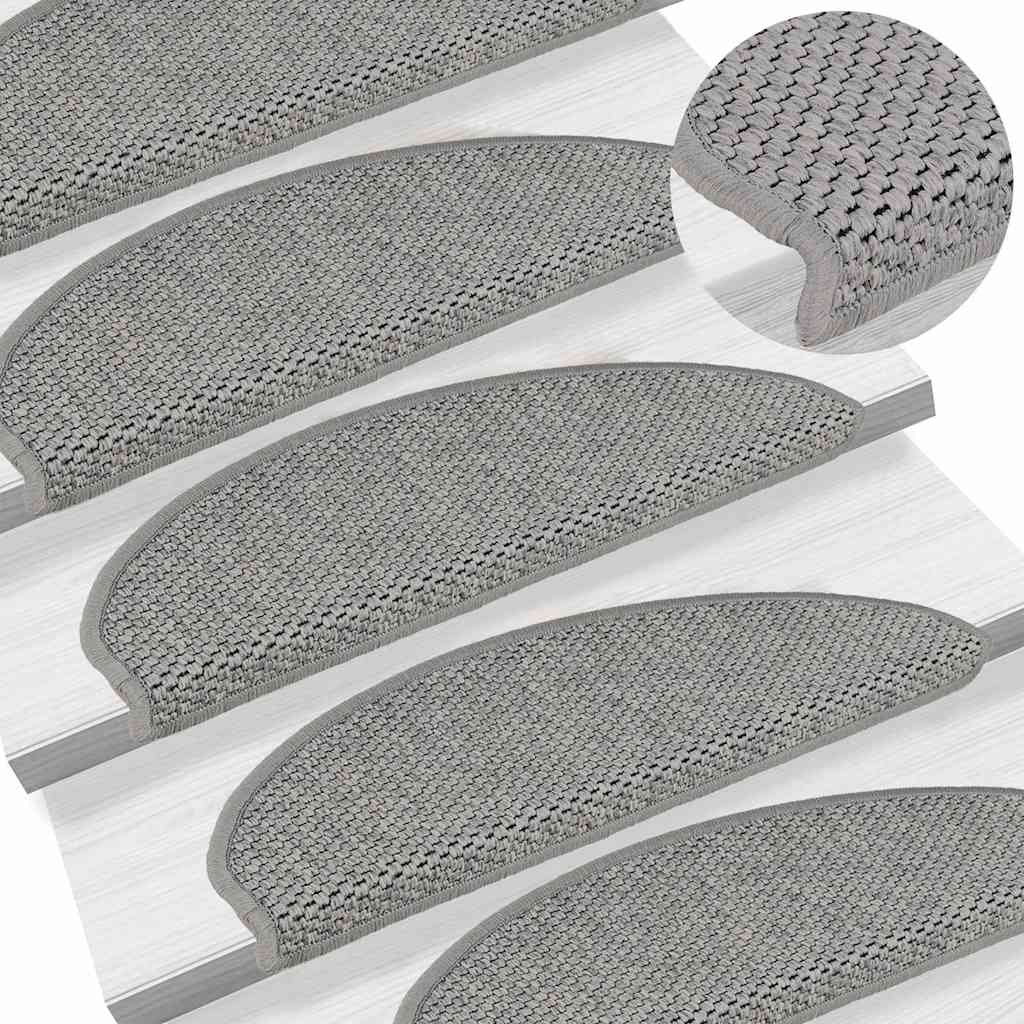 vidaXL Covorașe autoadezive scări, 30 buc., argintiu, 65x21x4cm, sisal vidaXL Covorașe autoadezive scări, 30 buc., argintiu, 65x21x4cm, sisal