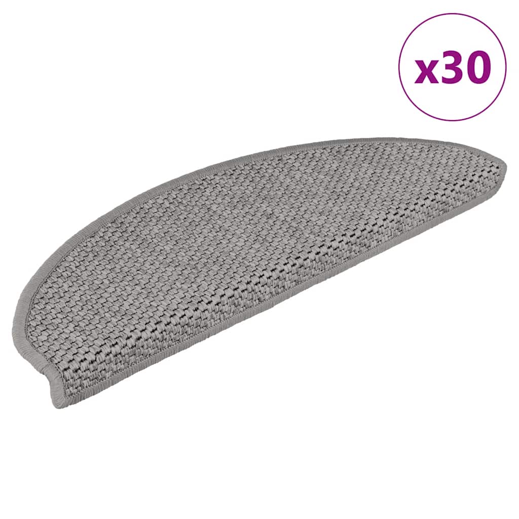 vidaXL Covorașe autoadezive scări, 30 buc., argintiu, 65x21x4cm, sisal vidaXL Covorașe autoadezive scări, 30 buc., argintiu, 65x21x4cm, sisal