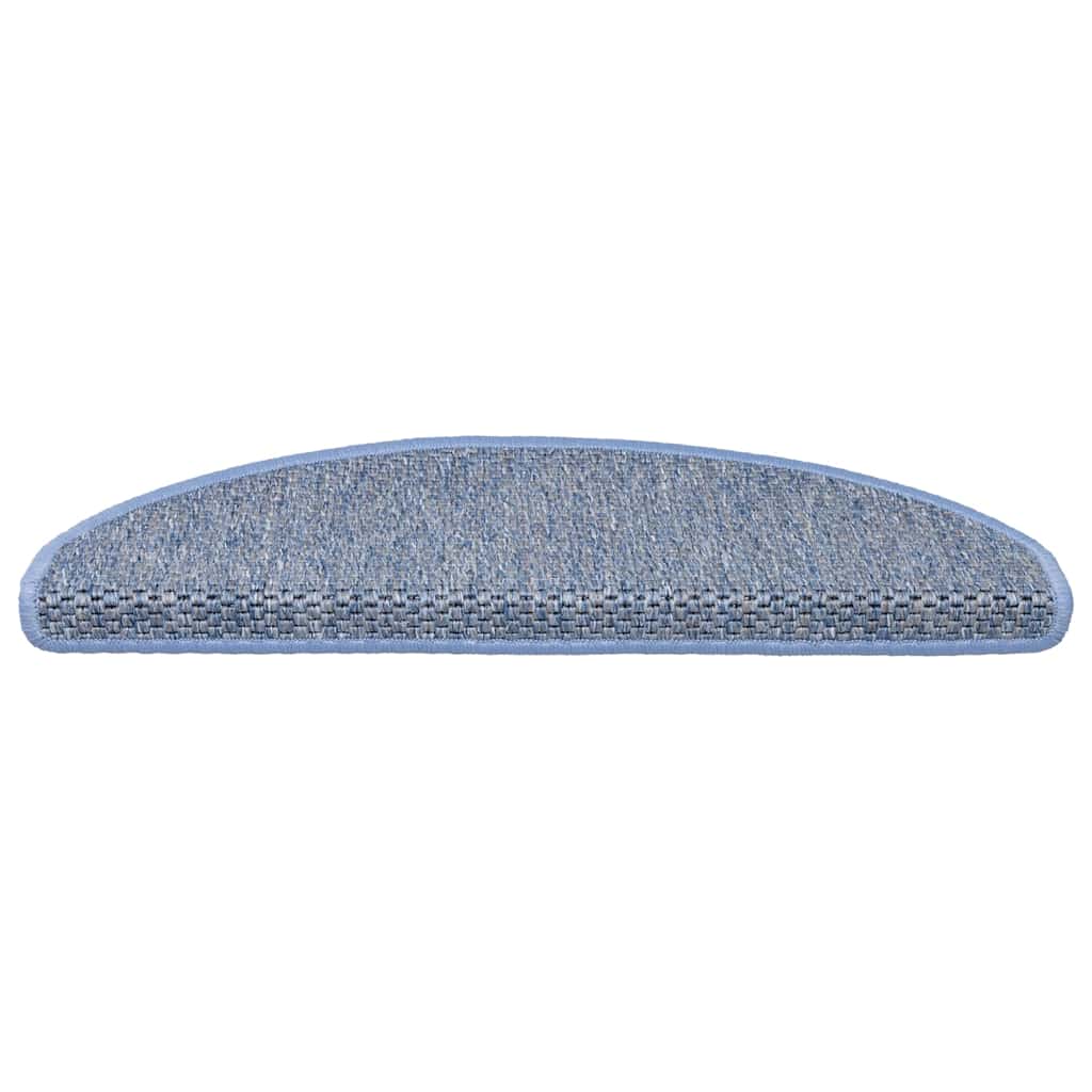 vidaXL Covorașe scări autoadezive, 30 buc. albastru 65x21x4 cm, sisal