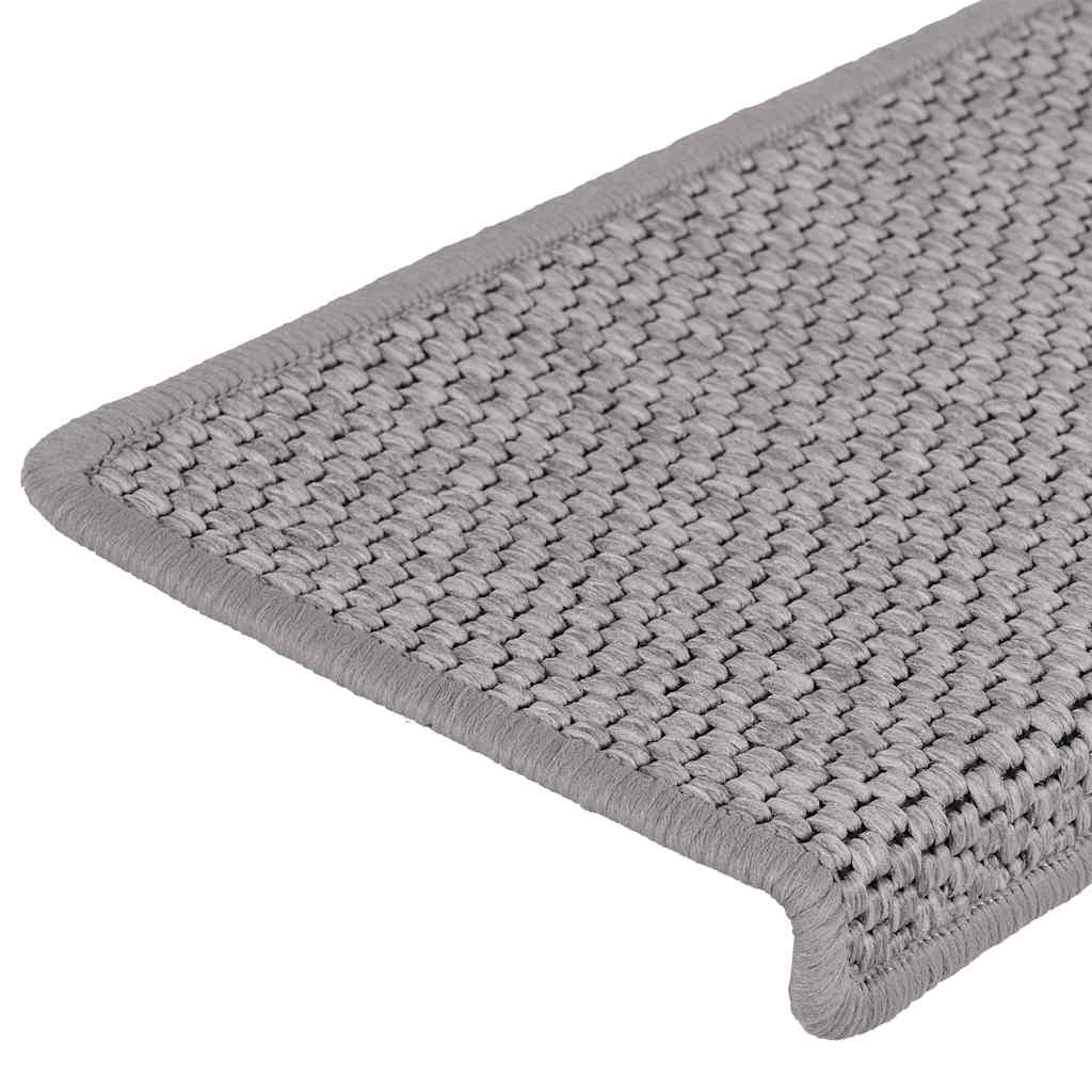 vidaXL Covorașe autoadezive scări, 30 buc., argintiu, 65x21x4cm, sisal