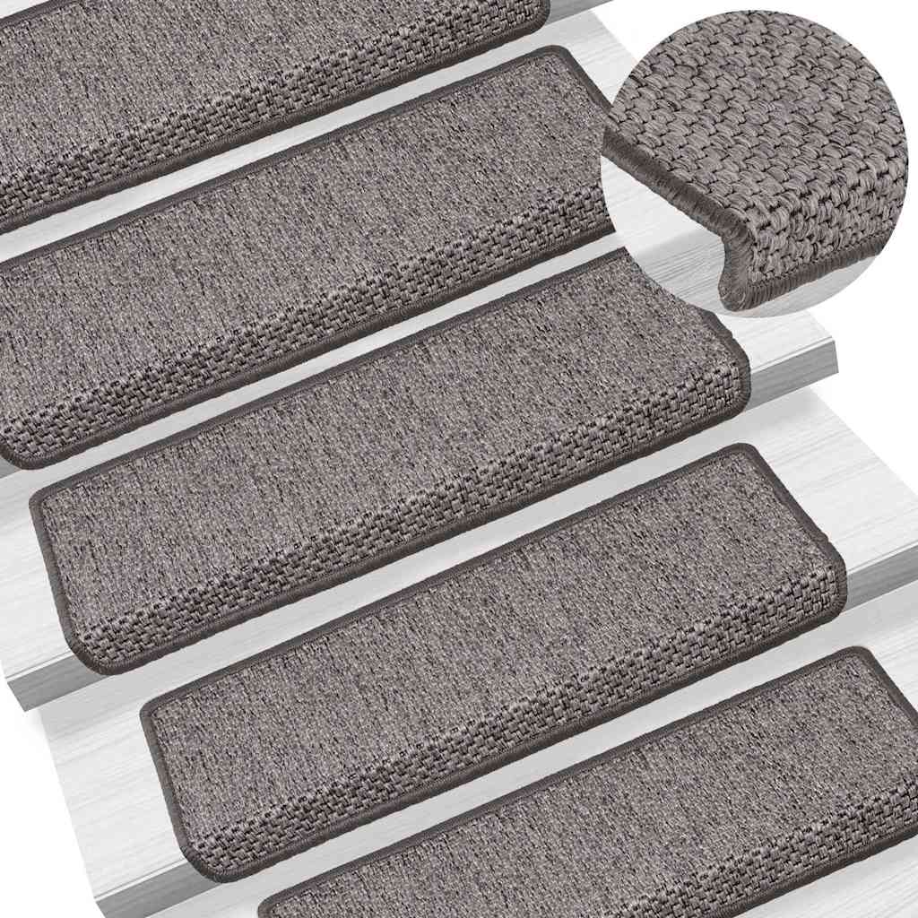 vidaXL Covoraș scări autoadeziv 30 buc. gri&bej 65x21x4cm aspect sisal vidaXL Covoraș scări autoadeziv 30 buc. gri&bej 65x21x4cm aspect sisal