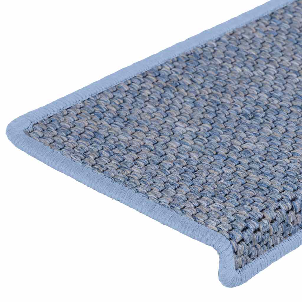 vidaXL Covorașe scări autoadezive, 30 buc. albastru 65x21x4 cm, sisal