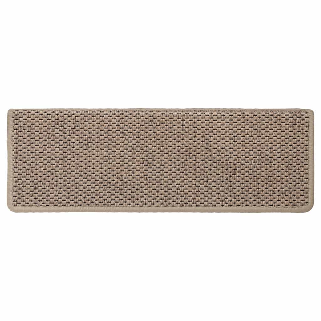 vidaXL Covorașe scări autoadezive 30buc nisipiu 65x21x4cm aspect sisal
