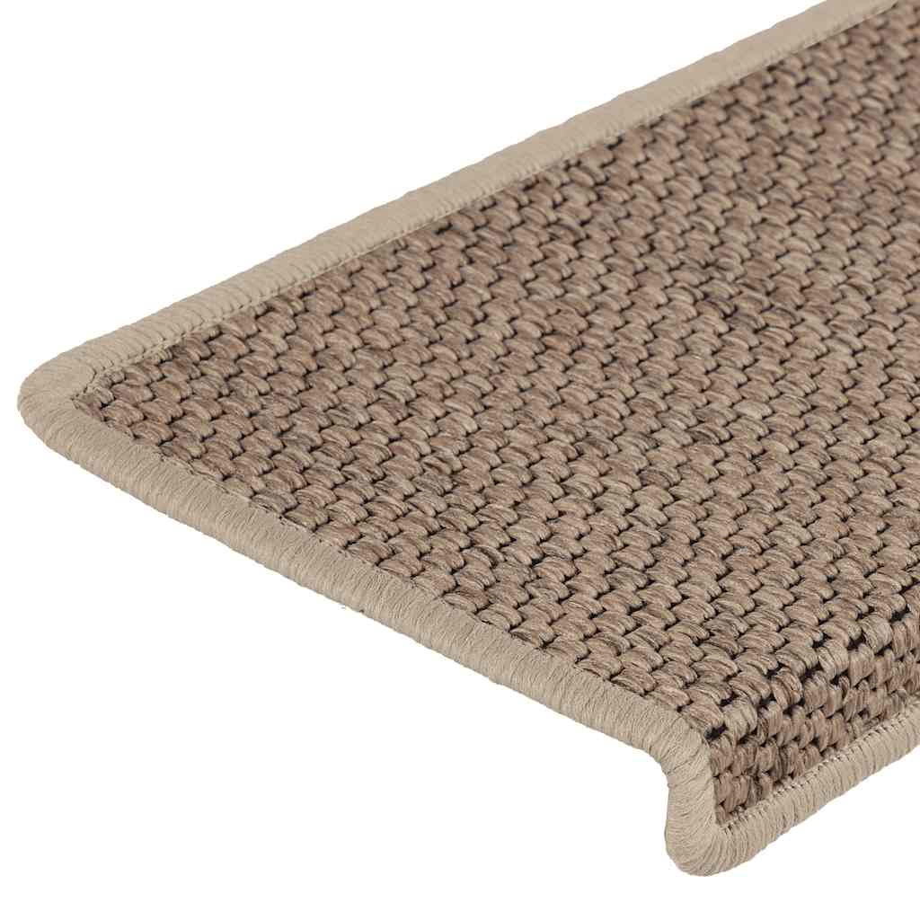 vidaXL Covorașe scări autoadezive 30buc nisipiu 65x21x4cm aspect sisal