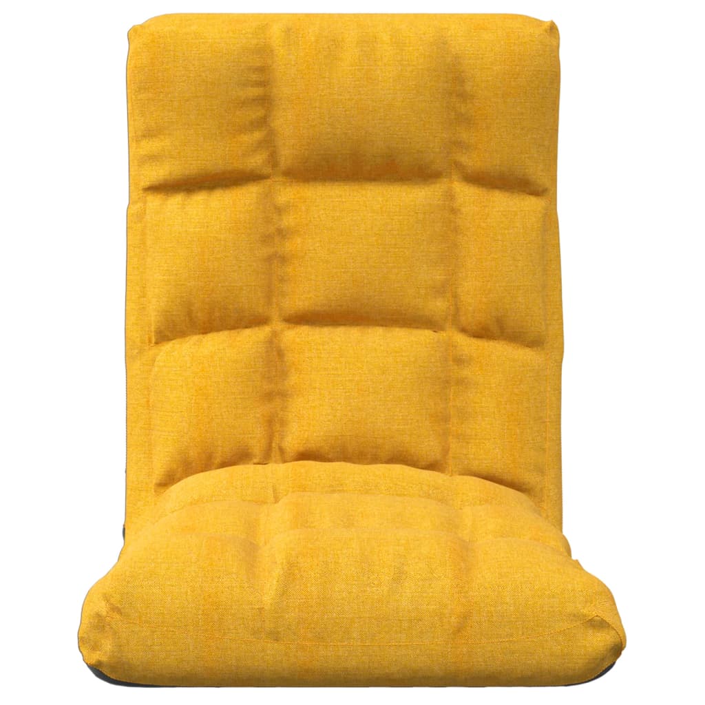 vidaXL Scaun de podea pliabil, galben muștar, material textil vidaXL Scaun de podea pliabil, galben muștar, material textil