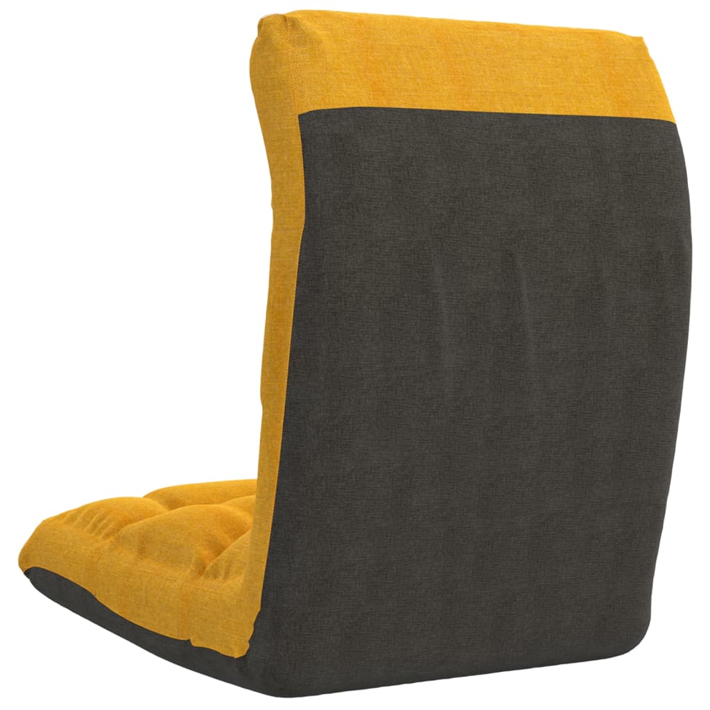 vidaXL Scaun de podea pliabil, galben muștar, material textil vidaXL Scaun de podea pliabil, galben muștar, material textil