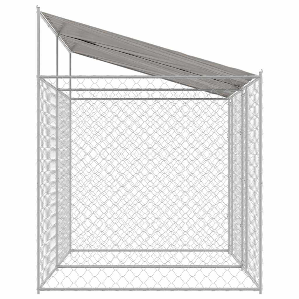 vidaXL Cușcă pentru câine Argintiu 400 x 200 x 256 cm Oțel Galvanizat