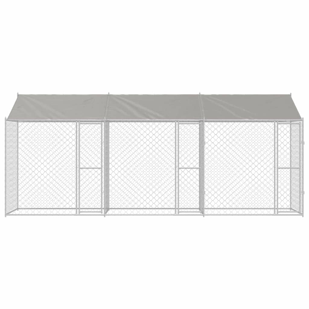 vidaXL Cușcă pentru câine Argintiu 600 x 200 x 256 cm Oțel Galvanizat