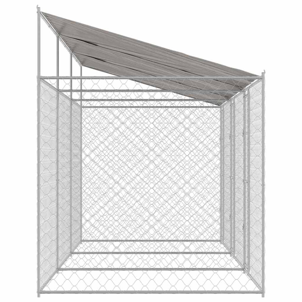 vidaXL Cușcă pentru câine Argintiu 600 x 200 x 256 cm Oțel Galvanizat