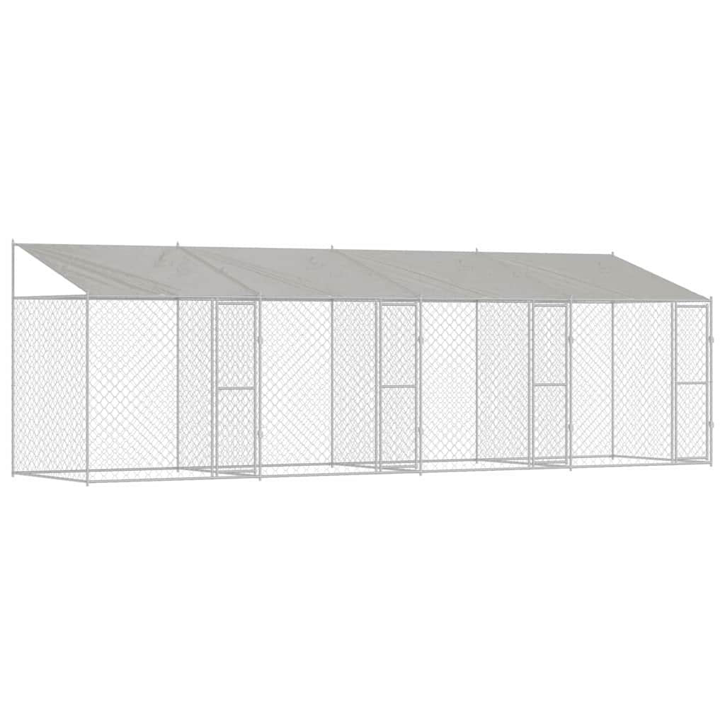 vidaXL Cușcă pentru câine Argintiu 800 x 200 x 256 cm Oțel Galvanizat